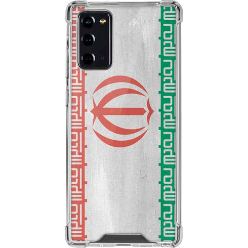 Iran Flag Distressed Galaxy Note20 5G Clear Case